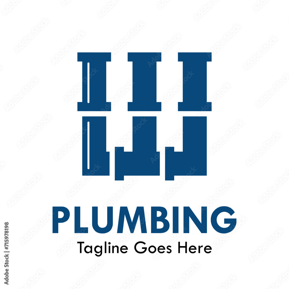 Plumbing logo design template illustration. there is font w. suitable for industrial, label product Plumbing logo design template illustration. there is font w. suitable for industrial, label product