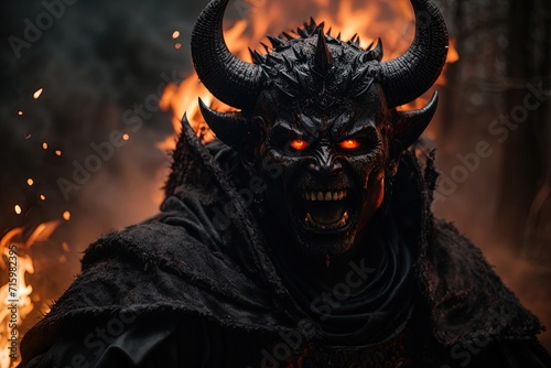 a dark demon burns in hell 