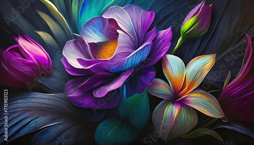 close up of colorful flowers