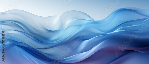 An abstract blue wavy background with blue colors, in the style of hyper-realistic water, hazy landscapes, abstract minimalism appreciator, precisionist lines and shapes, flowing fabrics