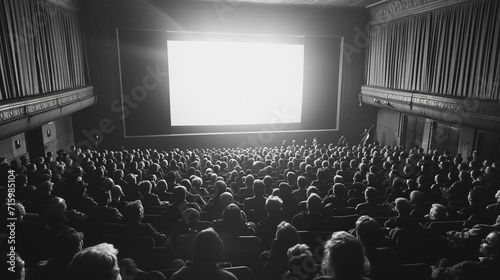 Host a silent film festival with classic movies from the silent era. The absence of people in the auditorium enhances the quiet, nostalgic atmosphere. Generative AI photo