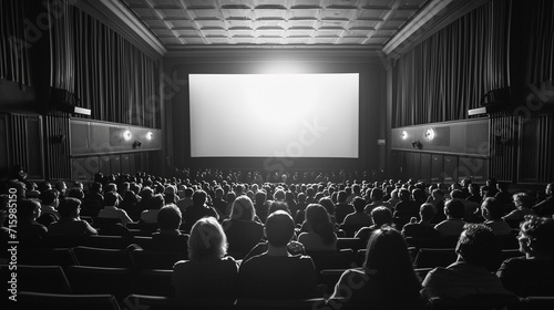 Host a silent film festival with classic movies from the silent era. The absence of people in the auditorium enhances the quiet, nostalgic atmosphere. Generative AI photo