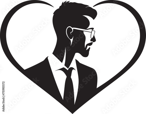 Velvet Serenade Luxurious Black Logo Design for the Romantic Soul Ethereal Melody Chic Vector of a Man Deeply Immersed in Love