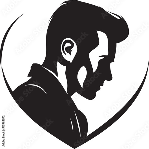 Velvet Reverie Luxurious Black Logo for the Deeply Affectionate Celestial Serenity Symbolic Man in Love Vector with Cosmic Touch