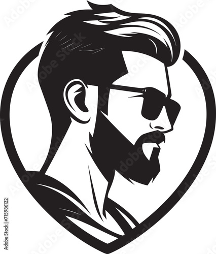 Velvet Symphony Luxurious Black Logo for the Deeply Affectionate Celestial Reverie Symbolic Man in Love Vector with Cosmic Touch