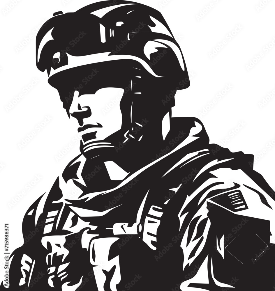 Urban Warfare Defender Vector Icon of a Soldier with a Gun in a City Setting Spec Ops Guardian Sleek Black Logo Depicting a Special Operations Soldier with a Gun Urban Warfare Defender Vector Icon of a Soldier with a Gun in a City Setting Spec Ops Guardian Sleek Black Logo Depicting a Special Operations Soldier with a Gun