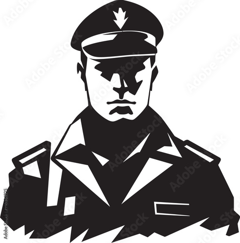 Urban Warfare Enforcer Sleek Vector Illustration of a Soldier with a Gun in a City Setting Precision Sniper Black Icon Illustrating a Military Marksman Aiming with Precision