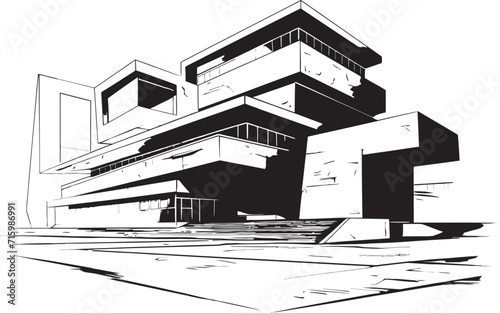 Urban Zenith Elegant Black Icons Illuminate the Pinnacle of Modern Building Design Chromatic Contours Sleek Vector Icons Capture the Essence of Modern Architecture in Bold Black