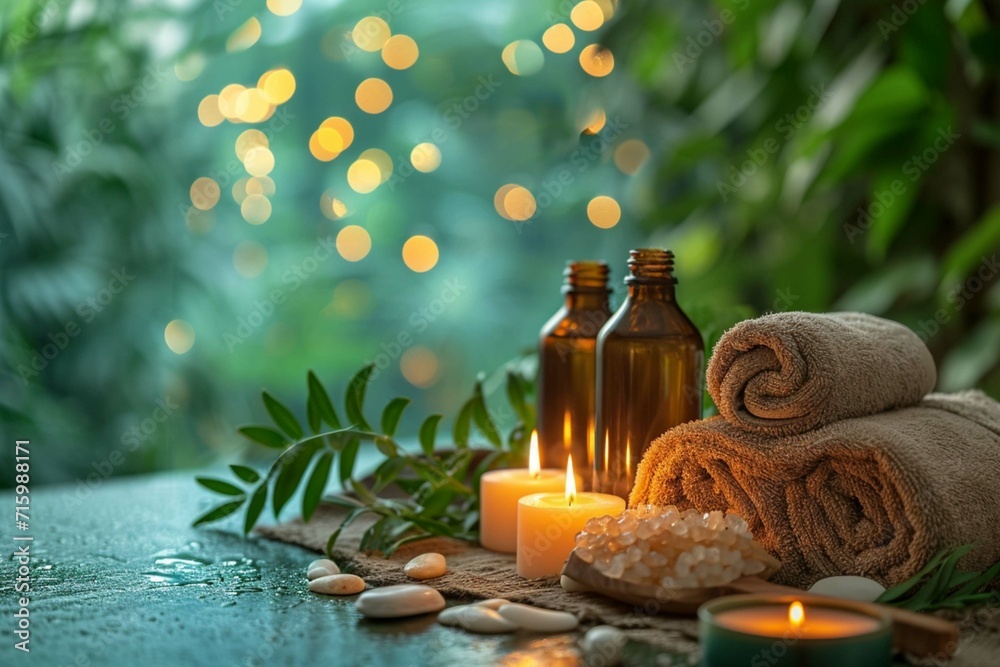 Relaxing Spa Ambiance with Natural Oils and Candles