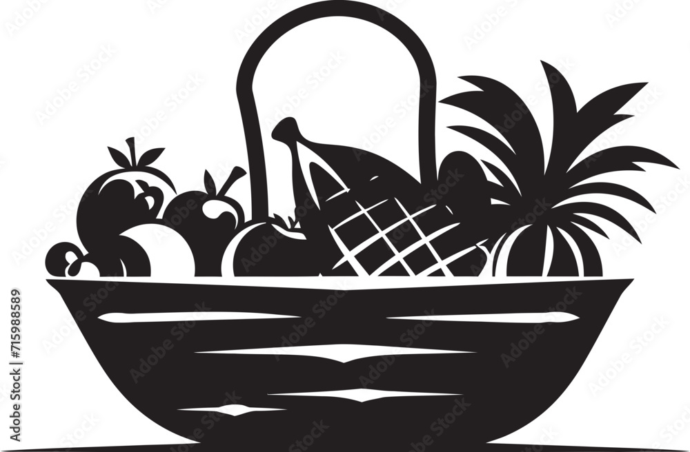 Wellness Bloom Iconic Black Logos Define the Blossoming Health Benefits of a Fruitful Vector Design Fruitful Harmony Unveiled Bold Black Icons Illuminate the Nutritional Symphony within a Vector Bask