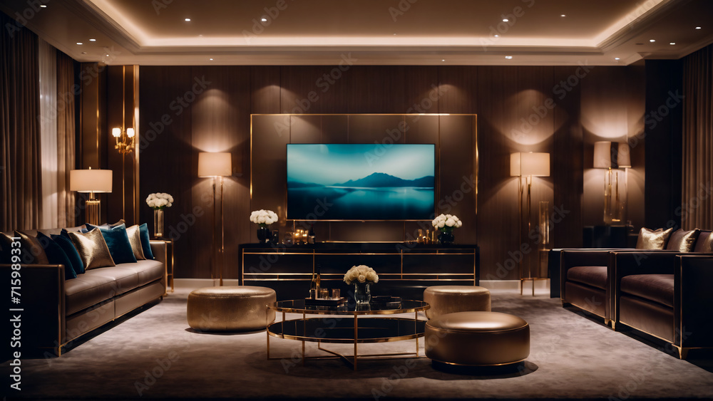 Luxury living room interior design with stylish furnitures Luxury living room interior design with stylish furnitures