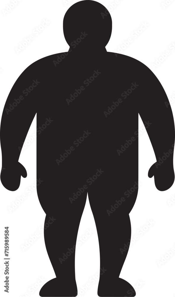 Elegance in Effort Black Iconic Design Advocating Anti Obesity Measures Balancing Act Vector Logo Displaying 90 Words of Human Obesity Solutions