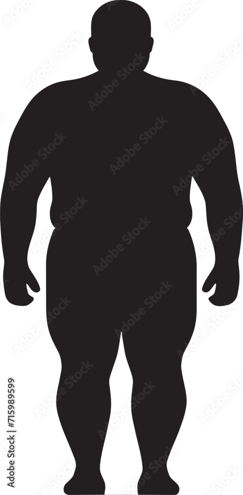 Svelte Symmetry Human Logo Vector for Black Iconic Obesity Awareness Revolutionary Resilience A 90 Word Emblem for Human Obesity Transformation
