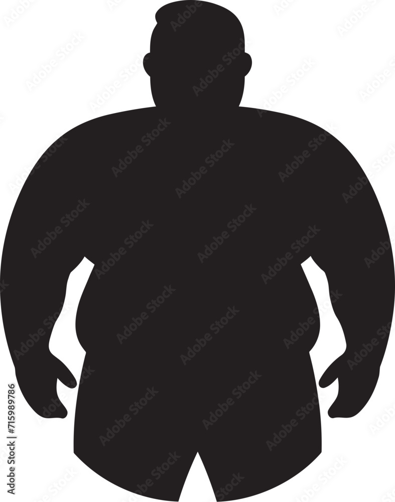 Fototapeta premium Wellbeing Warrior Vector Logo for Human Anti Obesity Advocacy Fit Fusion 90 Word Emblem in Black for Obesity Intervention