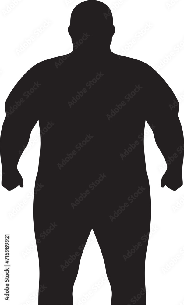 Fototapeta premium Champion Change Black Icon Advocating Obesity Prevention in 90 Words Wellbeing Warrior Vector Logo for Human Anti Obesity Advocacy