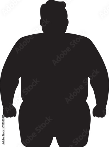 Vitality Voyage Vector Logo Design for Human Obesity Prevention Obesity Outcry Black Iconic Human Figure Logo in 90 Words