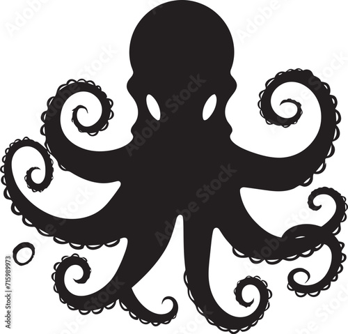 Ethereal Tentacles Black Vector Octopus Logo, a Design Symphony Unveiled in 90 Words Ink Mastery A 90 Word Tale of Black Iconic Octopus Emblems Vector Design Elegance