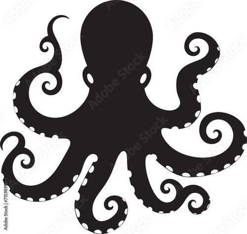 Oceanic Overture Vector Octopus Logo Diving into 90 Words of Black Brilliance Ethereal Tentacles Black Vector Octopus Logo, a Design Symphony Unveiled in 90 Words