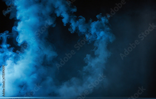 smoke on black background, Smoke clears in the spotlight on black background, Blue textured concrete, Website, application, game template. Computer, laptop wallpaper, backdrop. Design for landing