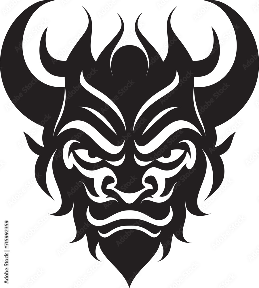 Chic Oni Noir Elegant Vector Art for a Captivating Logo Noir Oni Logo Sleek Black Icon Design with a Mysterious Twist Chic Oni Noir Elegant Vector Art for a Captivating Logo Noir Oni Logo Sleek Black Icon Design with a Mysterious Twist