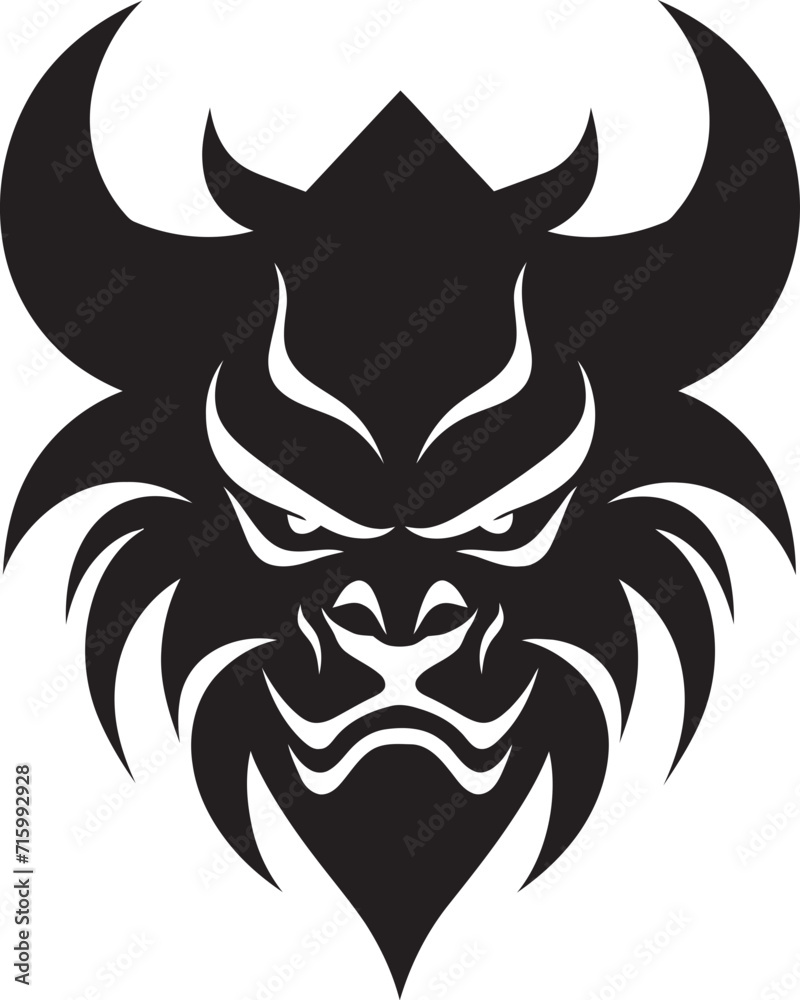 Black Oni Face Logo Modern Vector Symbol Sleek Oni Head Vector Noir Inspired Black Icon Black Oni Face Logo Modern Vector Symbol Sleek Oni Head Vector Noir Inspired Black Icon