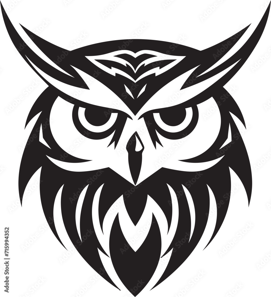 Noir Owl Silhouette Chic Black Logo for a Captivating Brand Image Eagle eyed Wisdom Stylish Vector Owl Illustration Noir Owl Silhouette Chic Black Logo for a Captivating Brand Image Eagle eyed Wisdom Stylish Vector Owl Illustration