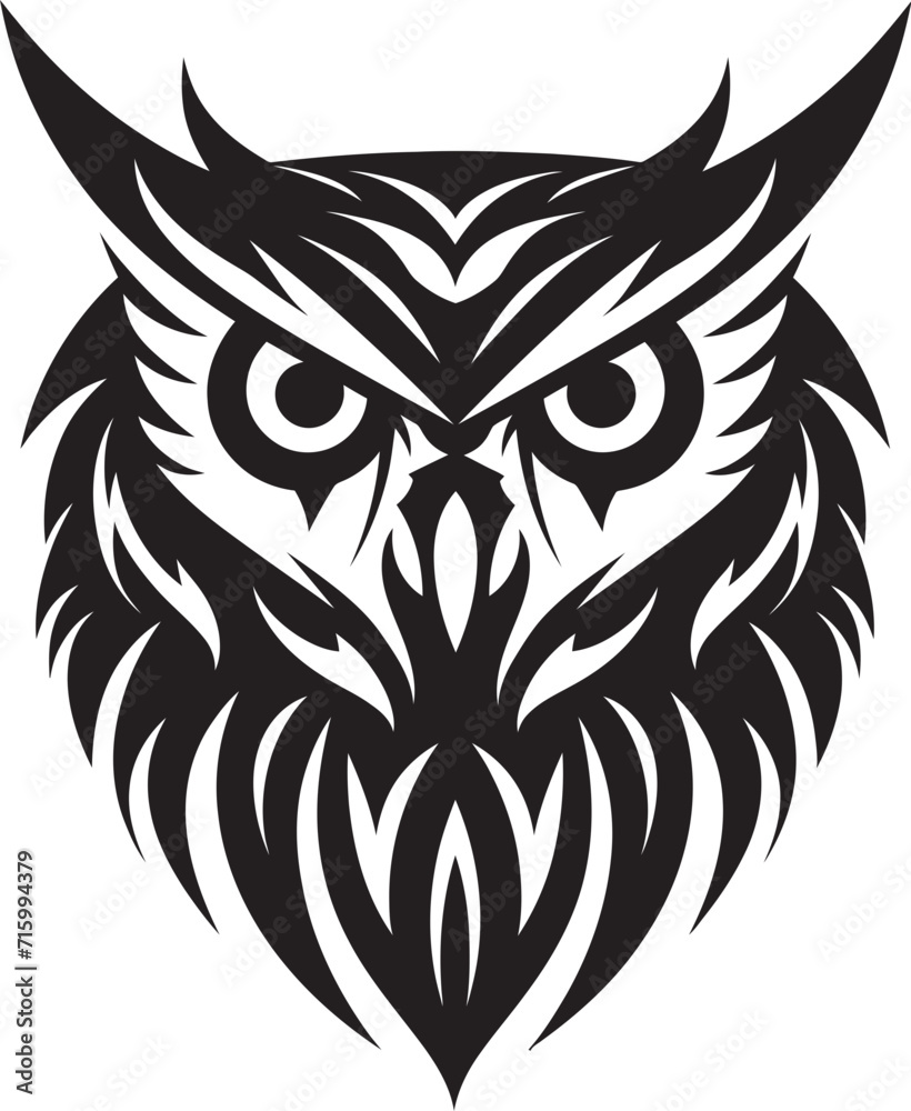 Night Vision Elegant Black Owl Icon for Modern Branding Wise Owl Symbol Stylish Vector Illustration with a Mysterious Touch Night Vision Elegant Black Owl Icon for Modern Branding Wise Owl Symbol Stylish Vector Illustration with a Mysterious Touch