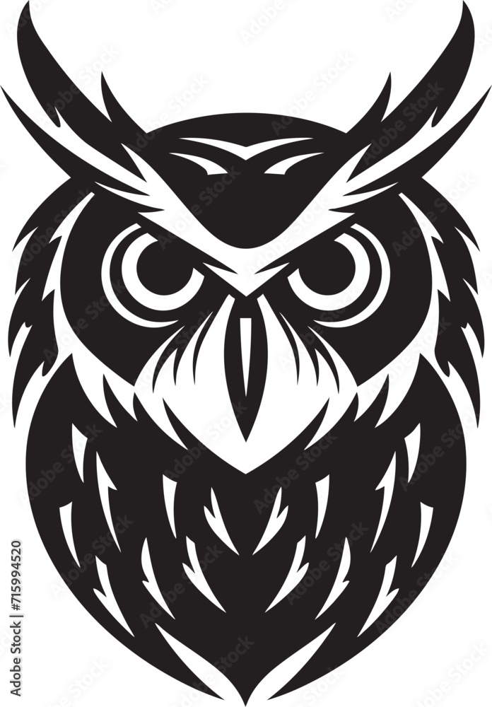 Eagle eyed Insight Elegant Vector Art with Noir Owl Emblem Shadowed Owl Graphic Intricate Black Icon Design for a Modern Look Eagle eyed Insight Elegant Vector Art with Noir Owl Emblem Shadowed Owl Graphic Intricate Black Icon Design for a Modern Look