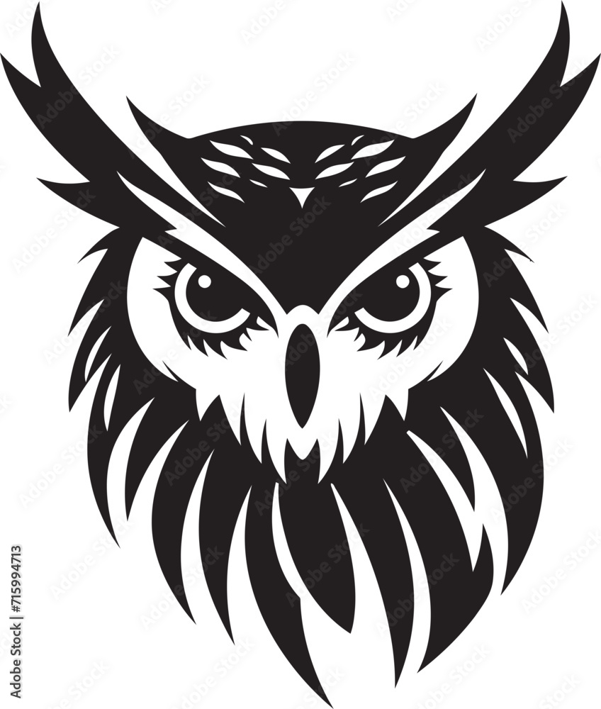Dark Nocturne Sleek Black Emblem with Owl Icon Mystical Owl Symbol Contemporary Vector Logo Design Dark Nocturne Sleek Black Emblem with Owl Icon Mystical Owl Symbol Contemporary Vector Logo Design