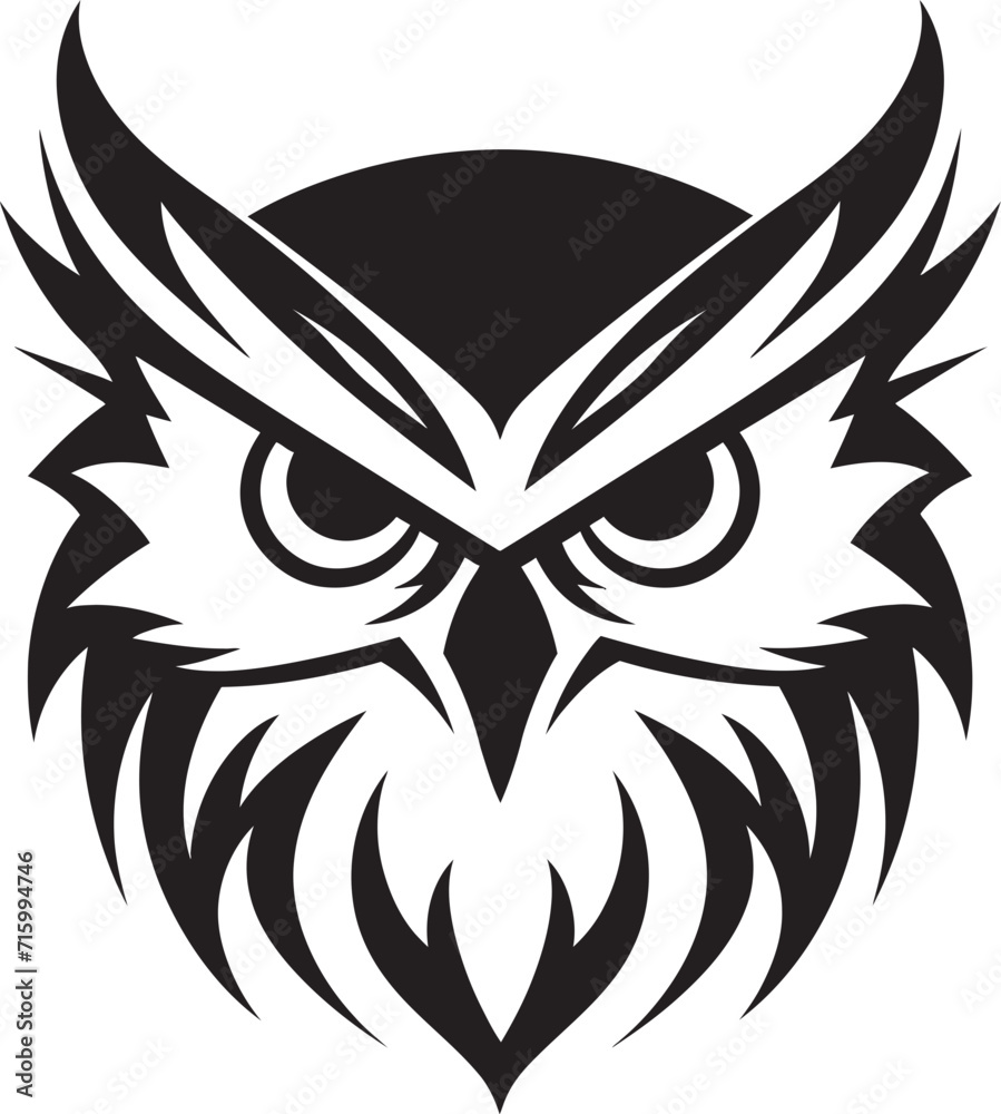 Night Vision Elegant Black Owl Icon for Modern Branding Wise Owl Symbol Stylish Vector Illustration with a Mysterious Touch Night Vision Elegant Black Owl Icon for Modern Branding Wise Owl Symbol Stylish Vector Illustration with a Mysterious Touch