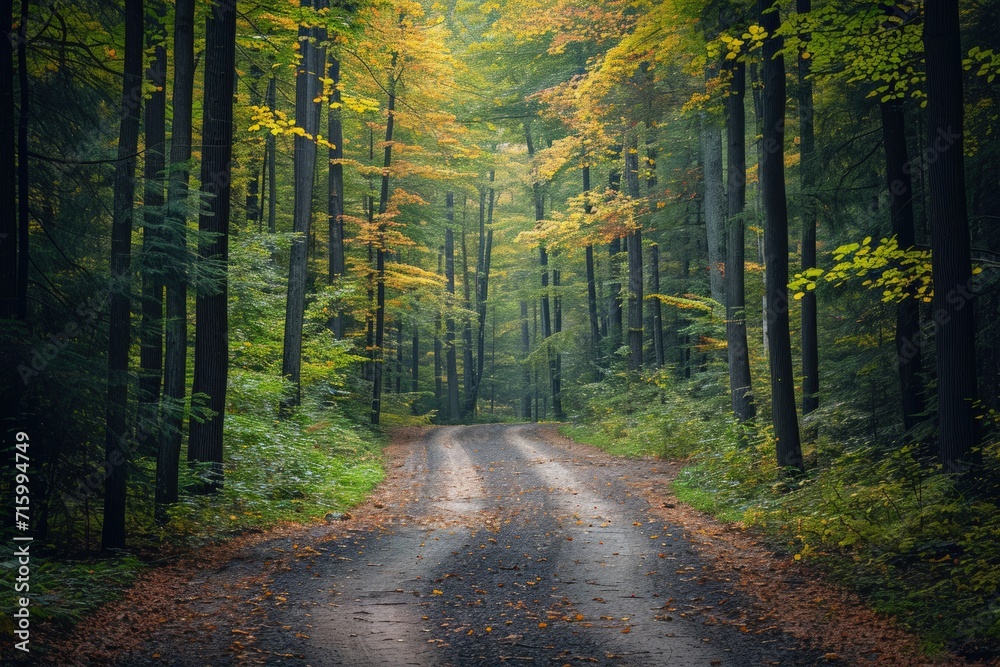 Dirt Road Through Forest