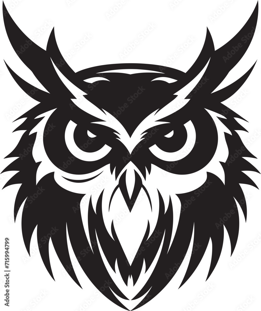 Eagle eyed Wisdom Noir Inspired Owl Logo Design for a Striking Brand Image Shadowed Owl Graphic Stylish Black Icon with Vector Design Eagle eyed Wisdom Noir Inspired Owl Logo Design for a Striking Brand Image Shadowed Owl Graphic Stylish Black Icon with Vector Design