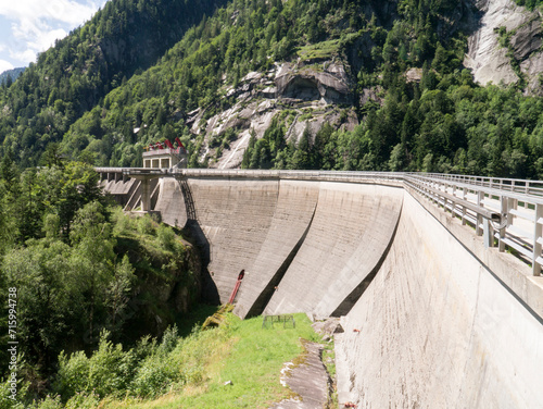 The mighty low dam of the Daone Valley in the Trentino region, Italy