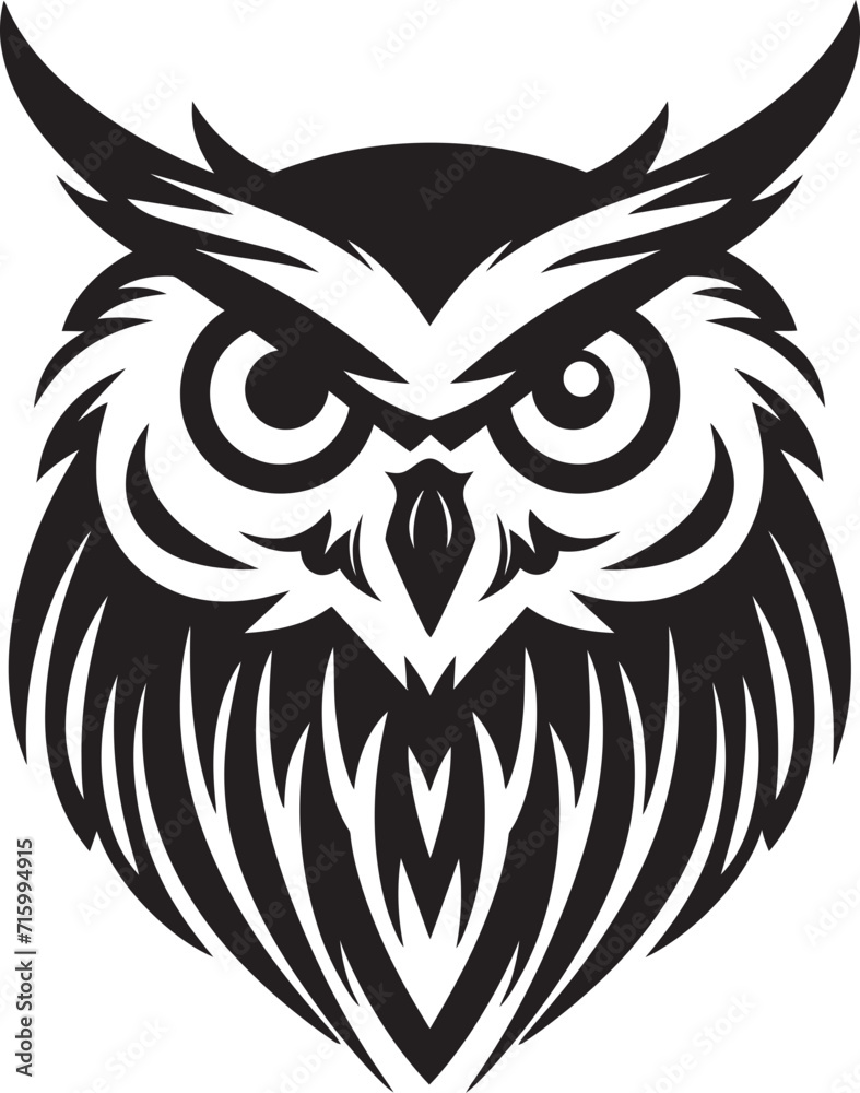 Contemporary Owl Symbol Sleek Vector Art with a Touch of Mystery Mystical Nocturne Intricate Black Icon with Elegant Owl Design Contemporary Owl Symbol Sleek Vector Art with a Touch of Mystery Mystical Nocturne Intricate Black Icon with Elegant Owl Design