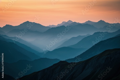 Majestic Mountain Range at Sunset © Ilugram