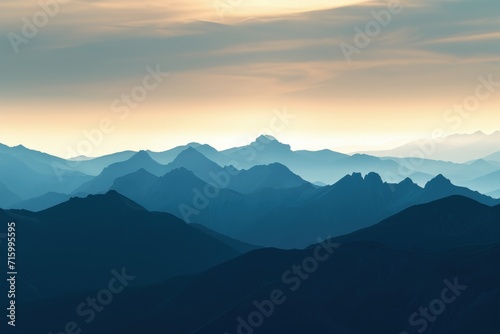 Majestic Mountain Range at Sunset © Ilugram