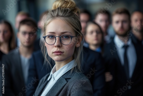 Woman With Glasses Leading a Group