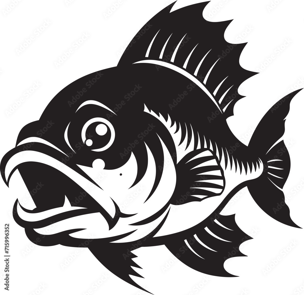 Jaws of Chaos Chic Black Icon with Elegant Piranha Design Toothy Terror Intricate Vector Logo for a Captivating Brand Identity Jaws of Chaos Chic Black Icon with Elegant Piranha Design Toothy Terror Intricate Vector Logo for a Captivating Brand Identity
