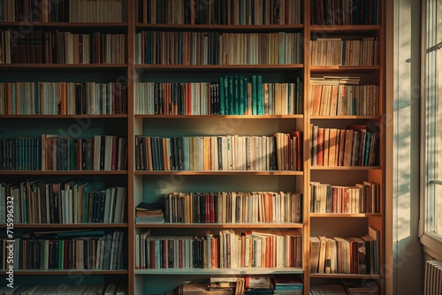 Bookshelf Filled With Books by Window