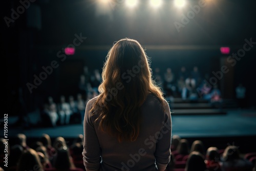 Woman Addressing a Large Audience