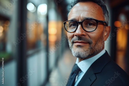 Businessman Wearing Glasses and Suit