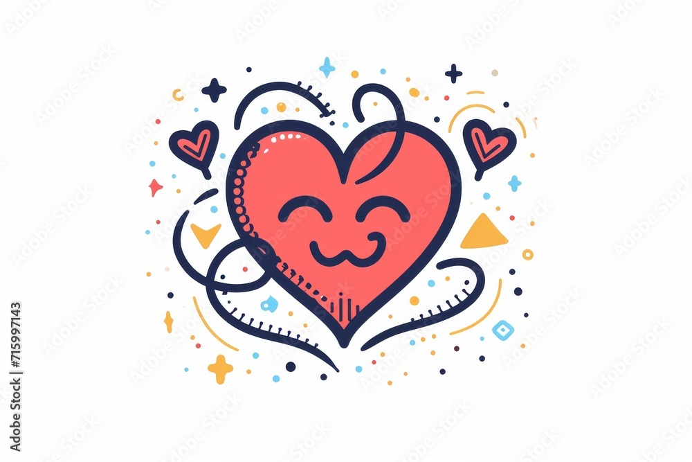 A whimsical cartoon heart with a charming mustache draws in love and joy with its playful illustration, making it the perfect clipart for valentine's day or any romantic occasion