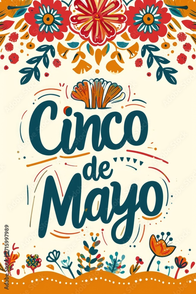 Cinco de Mayo, federal holiday in Mexico. Fiesta banner and poster design