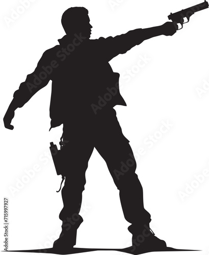 Silhouetted Vengeance Black Police vs. Violent Icon Enforcing Shadows Police Fury Emblem