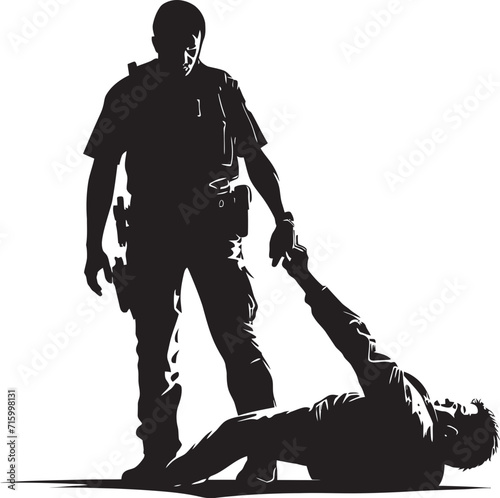 Reckless Resilience Intense Police and Violent Fury Nocturnal Justice Black Emblem for Police Wrath