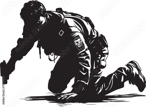 Urban Rage Intimidating Police Fury Symbol Rogue Enforcers Police and Violence Vector