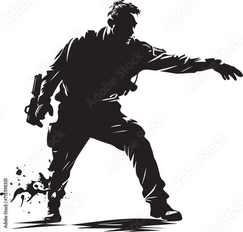 Menacing Order Intense Police Fury Logo Shadow Enforcers Black Rage Vector for Law
