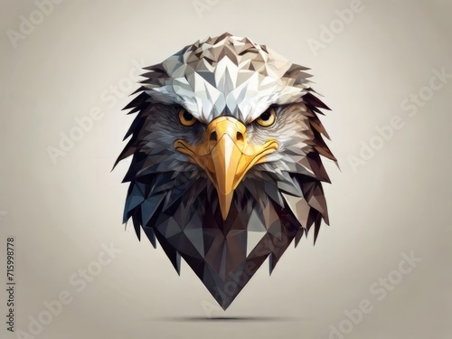 eagle head made of triangular polygons