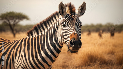 African zebra in the wild