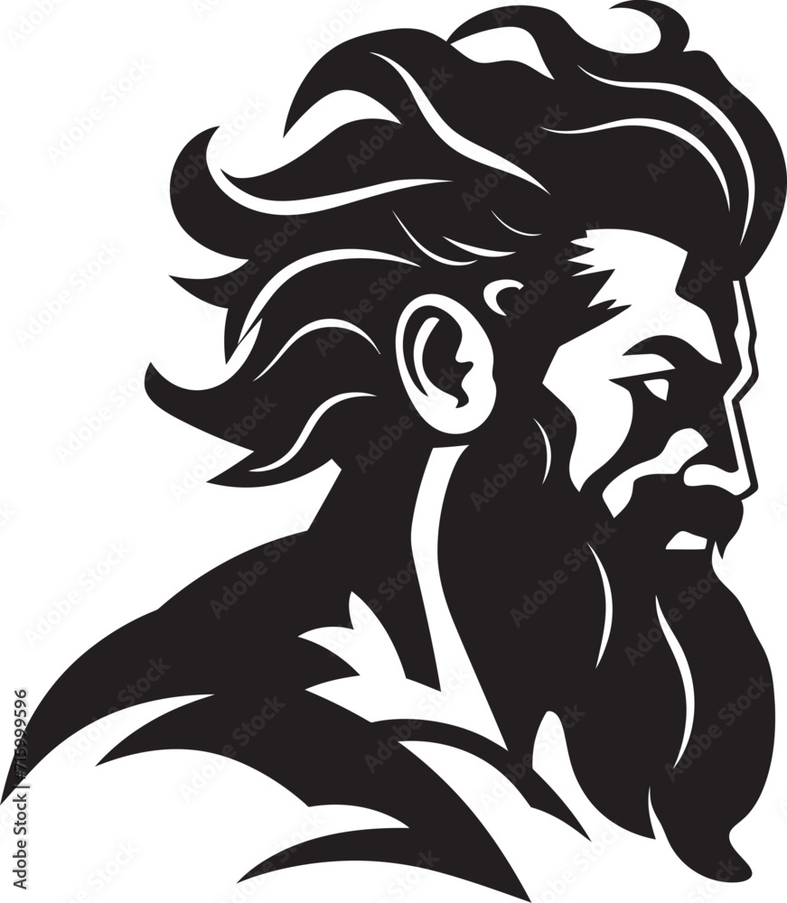 Tidal Titan Poseidons Logo Design Resplendent in Black Poseidons Embrace Black Iconic Logo in 80 Words or Less